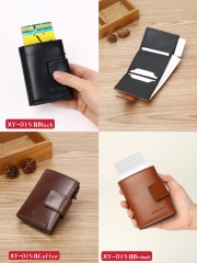 Men's PU aluminum case anti-theft card holder