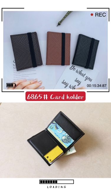 Men's PU simple and fashionable elastic card holder
