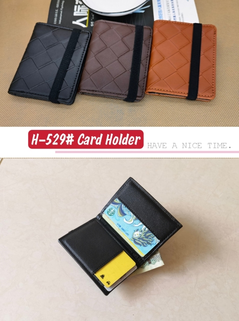 Men's PU simple and fashionable elastic card holder