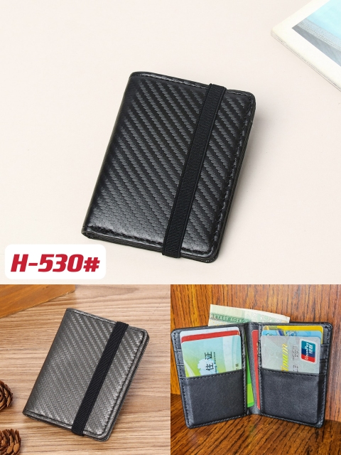 Men's PU simple and fashionable elastic card holder