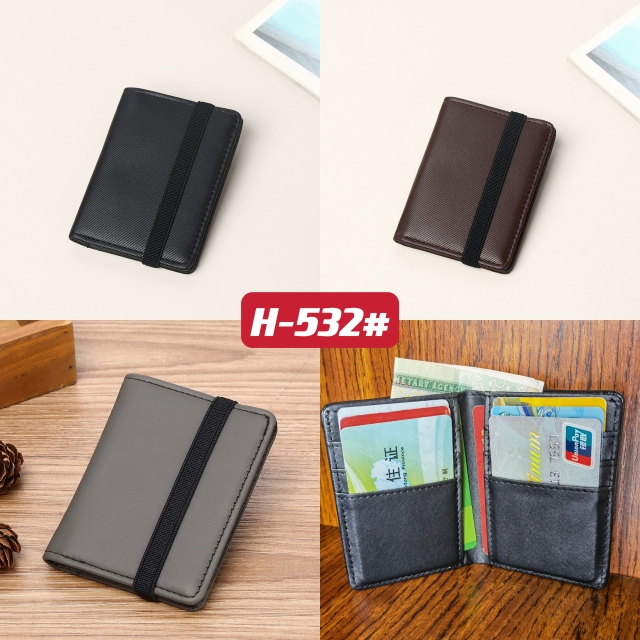 Men's PU simple and fashionable elastic card holder