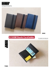 Men's PU simple and fashionable elastic card holder