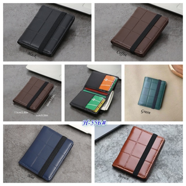 Men's PU simple and fashionable elastic card holder