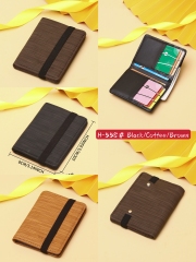 Men's PU simple and fashionable elastic card holder