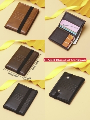Men's PU simple and fashionable elastic card holder