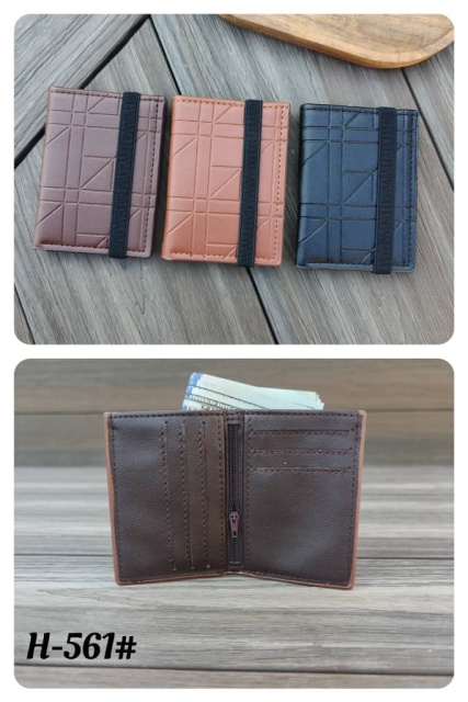 Men's PU simple and fashionable elastic card holder