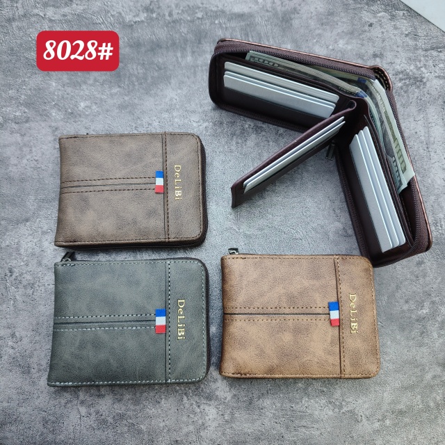 Carbon Fiber Texture Short Wallet with US Dollars