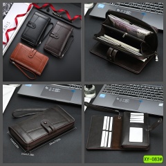 Men's PU Fashion Business Long Wallet