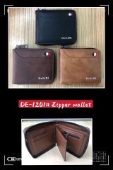 Men's fashion business PU zipper wallet