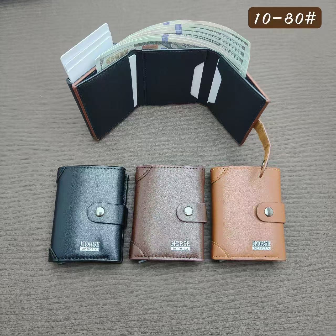 Men's PU aluminum case anti-theft card holder