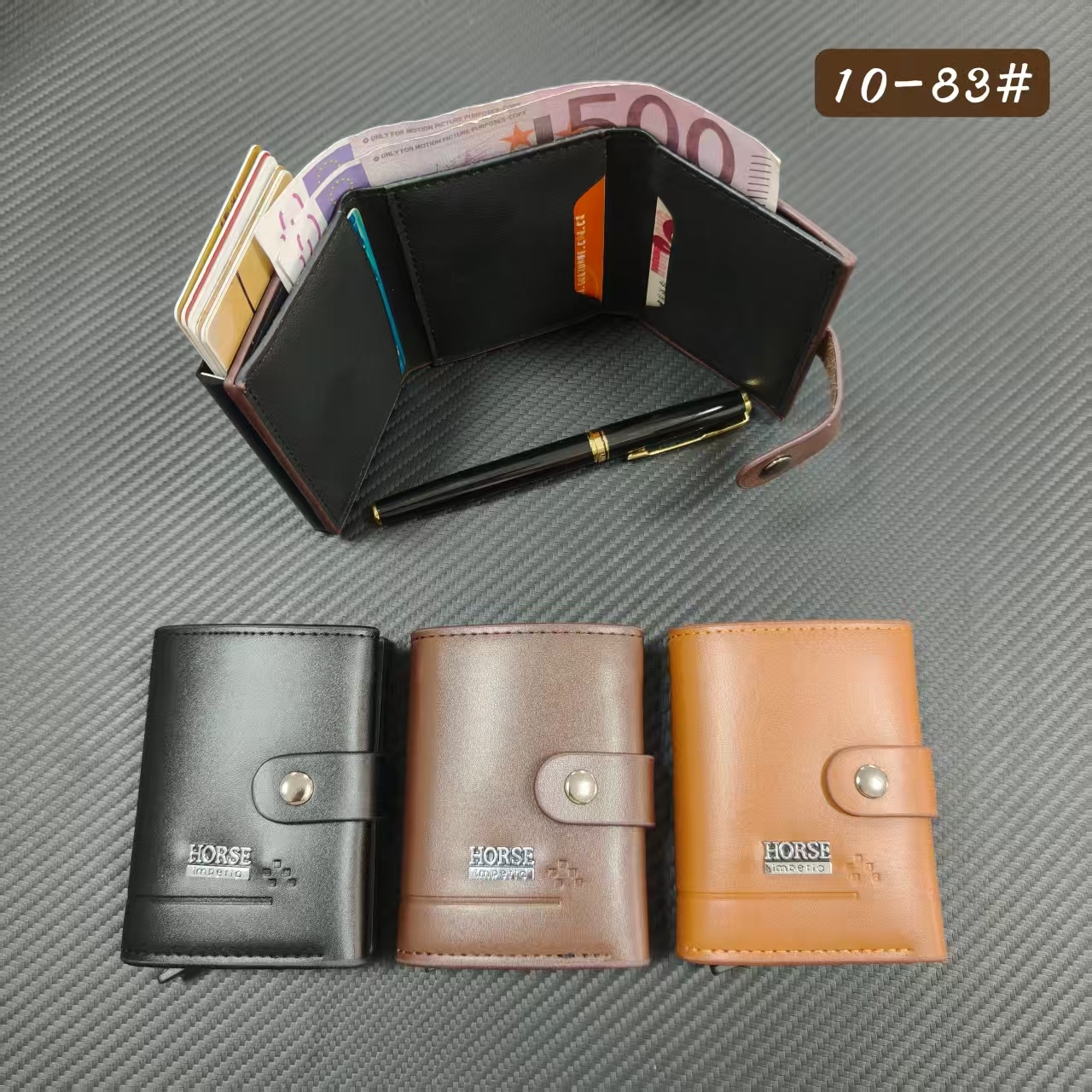 Men's PU aluminum case anti-theft card holder