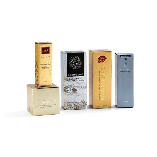 custom luxury high quality gold silver cosmetic packaging paper box