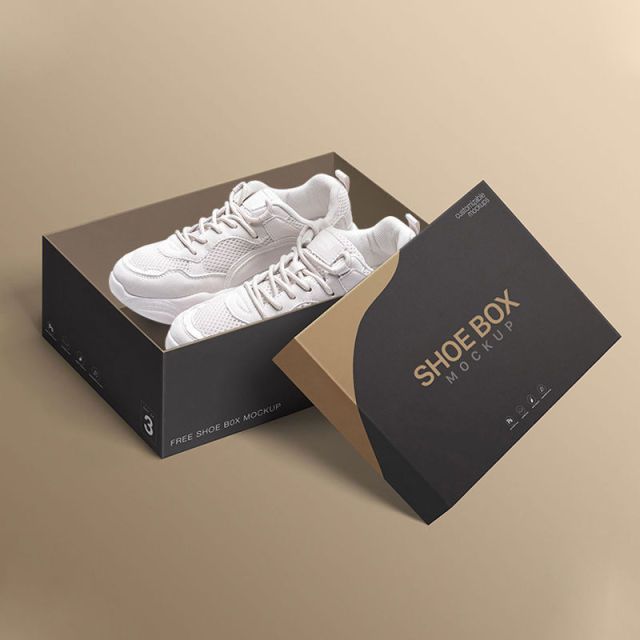 Custom logo luxury empty shoe box corrugated packaging paper shipping shoe boxes with logo packaging