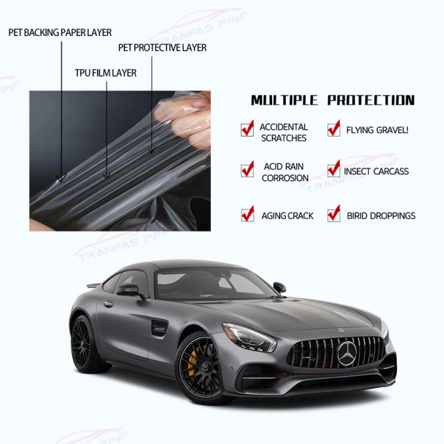 1.52*15M 7.5mil car film Glossy Self Healing Anti Yellow TPU PPF Film Car Paint Protection PPF Film TPU