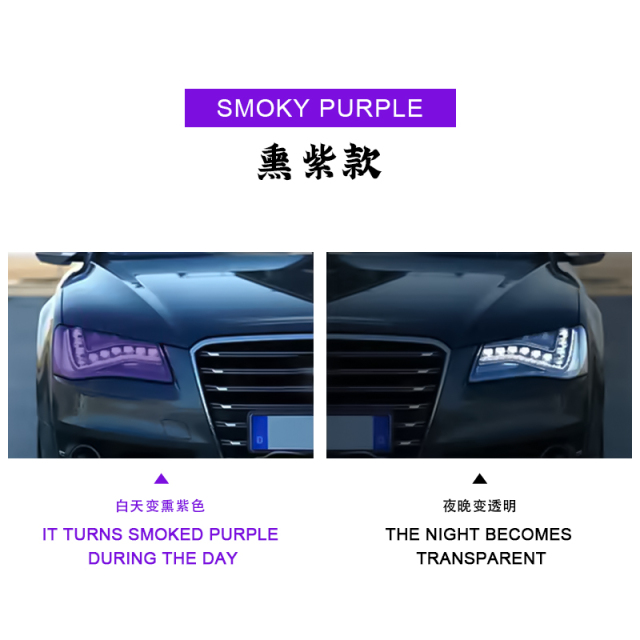 30CM*15M TPU Self Healing Anti Scratch Light Grey Headlight Film Light Black Taillight Dark Transparent TPU Lamp Film