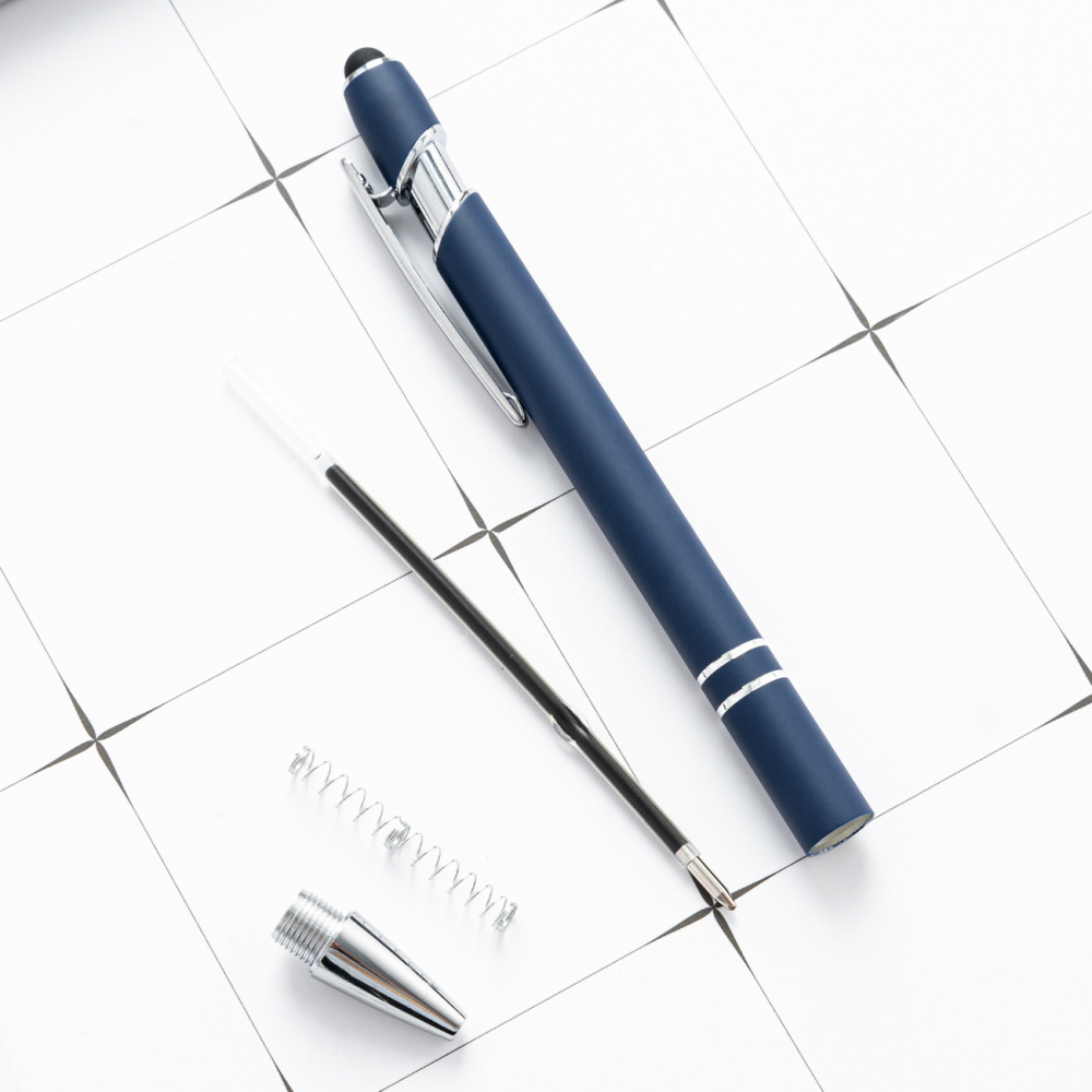 19 Colors Available Soft Rubber Finished Stylus Metal Ballpoint Pen