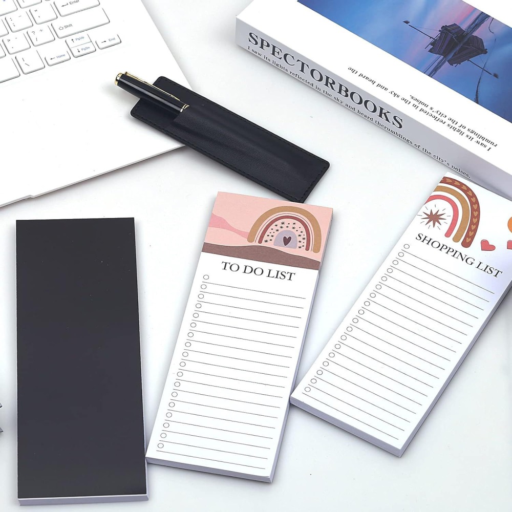 Handy Magnetic Notepad Set 3pcs Notepad Lists and 1pc Pen Holder