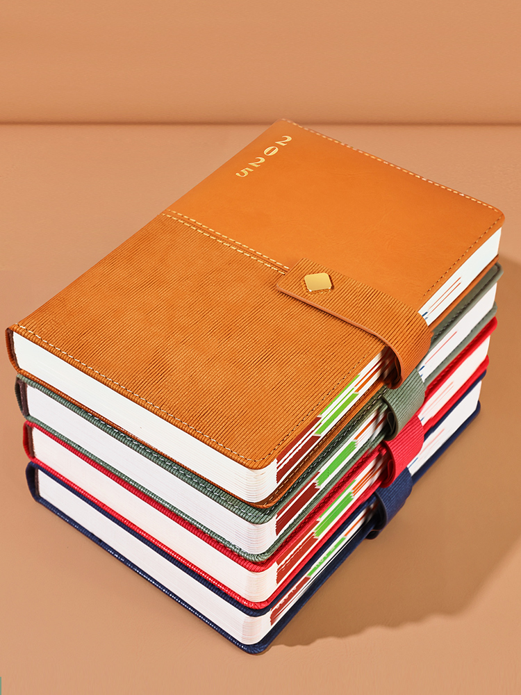 Yearly Monthly Daily Luxury Diary Spliced PU Leather Custom Business Notebook with Logo