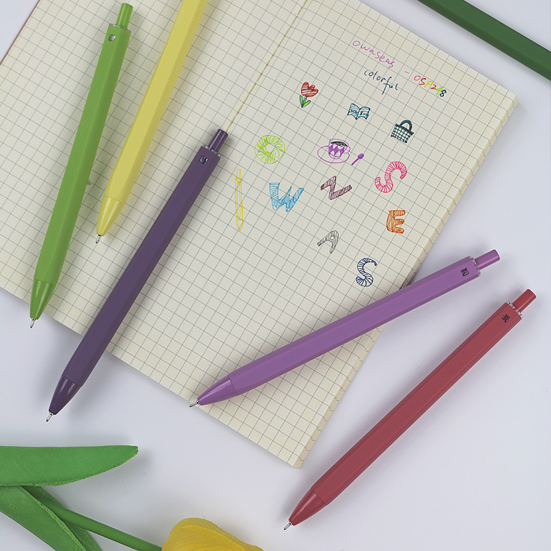 12 Colors Available Soft Rubber Touch Best Plastic Gel Pen with Smooth Writing Colored Gel Ink Refill