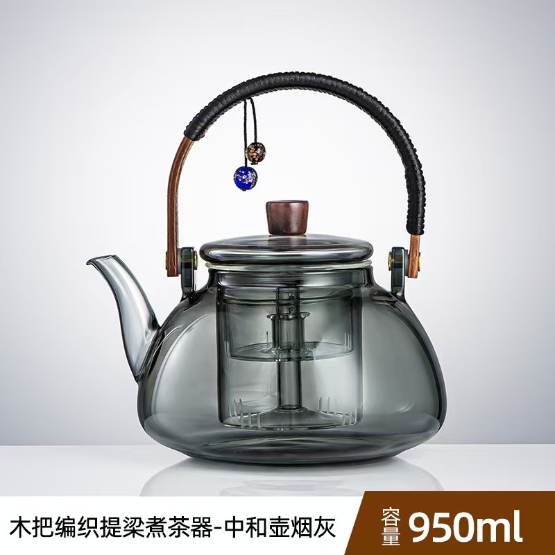 Silver electric stove + tea glass pot set