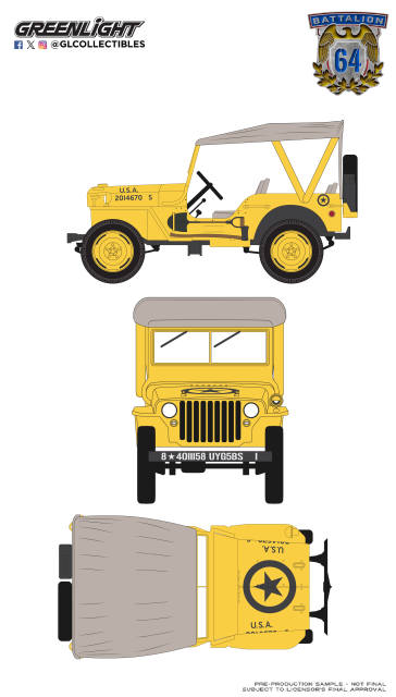 1:64 Battalion 64 Series 6 61060-A  1:64 Battalion 64 Series 6 – 1942 Willys MB Jeep - Control Jeep - U.S. Air Force