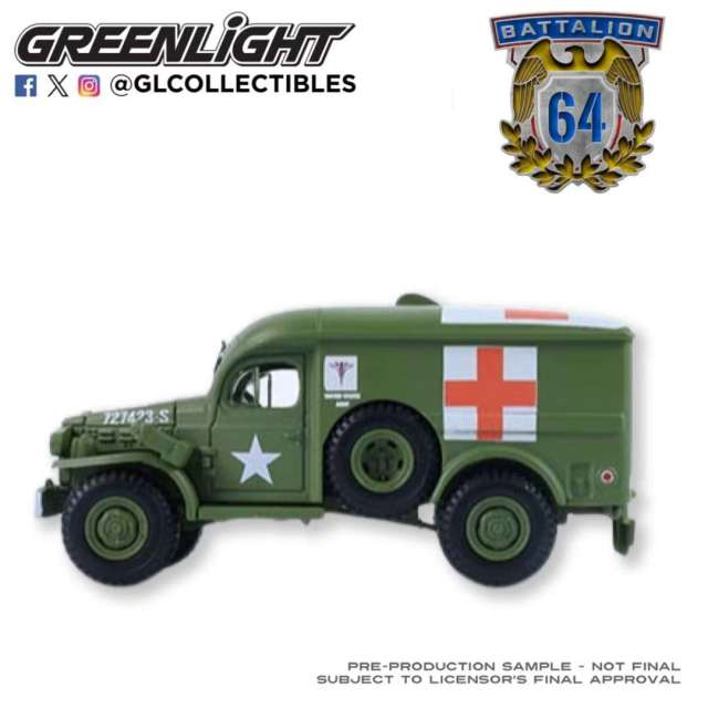 1:64 Battalion 64 Series 6 61060-D 1:64 Battalion 64 Series 6 – 1944 Dodge WC 54 4X4 Ambulance - U.S. Army WWII – New Tooling