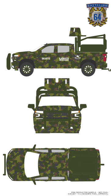 1:64 Battalion 64 Series 6 61060-F 1:64 Battalion 64 Series 6 – 2021 Chevrolet Silverado LT Trail Boss Z71 - Mexican Military