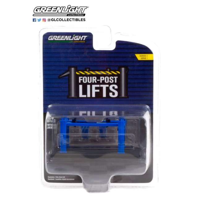 1:64 Auto Body Shop - Four-Post Lifts Series 1 - Blue Solid Pack