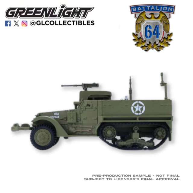 1:64 Battalion 64 Series 6 61060-E  1:64 Battalion 64 Series 6 – M3 Half-Track Personnel Carrier - U.S. Army WWII – New Tooling