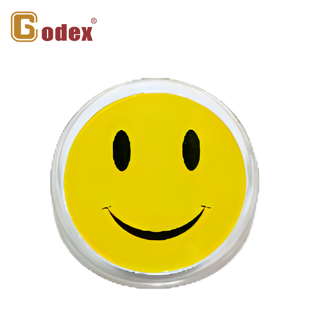 Godex黃色笑臉圓形襟章 (附扣針)