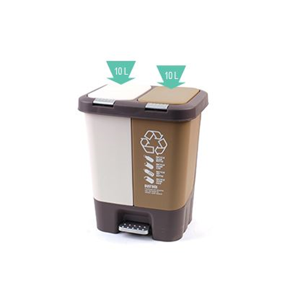 RuRectangular Step-on Classified Dustbin with Spring Cover 雙蓋分類廢紙桶