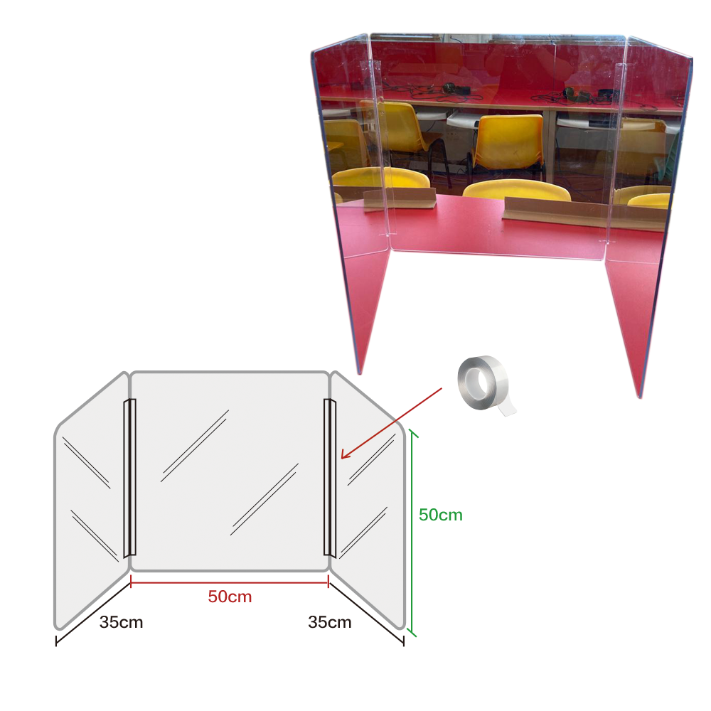 U-Shape Foldable Acrylic Sneeze Guard U型亞加力透明隔板