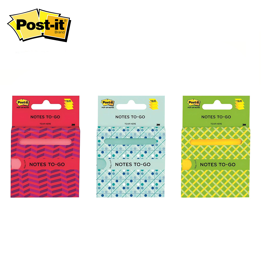Post-it 報事貼便攜式抽取盒便條紙(3種混色)