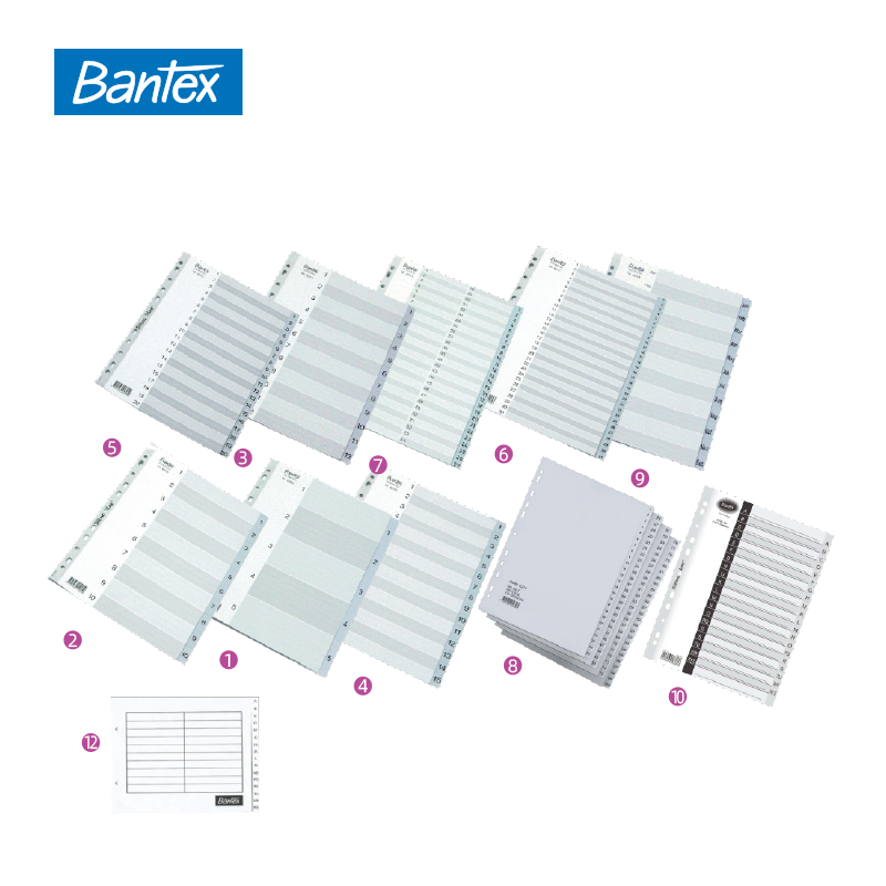 Bantex Alphabetical/Numerical PP Index A4 字母/數目膠索引分類