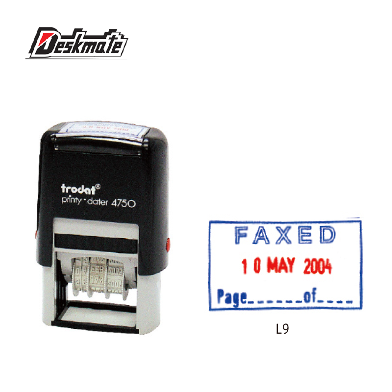 Trodat 4750 Self-Inked Dater Chop With Text  多用途日期印