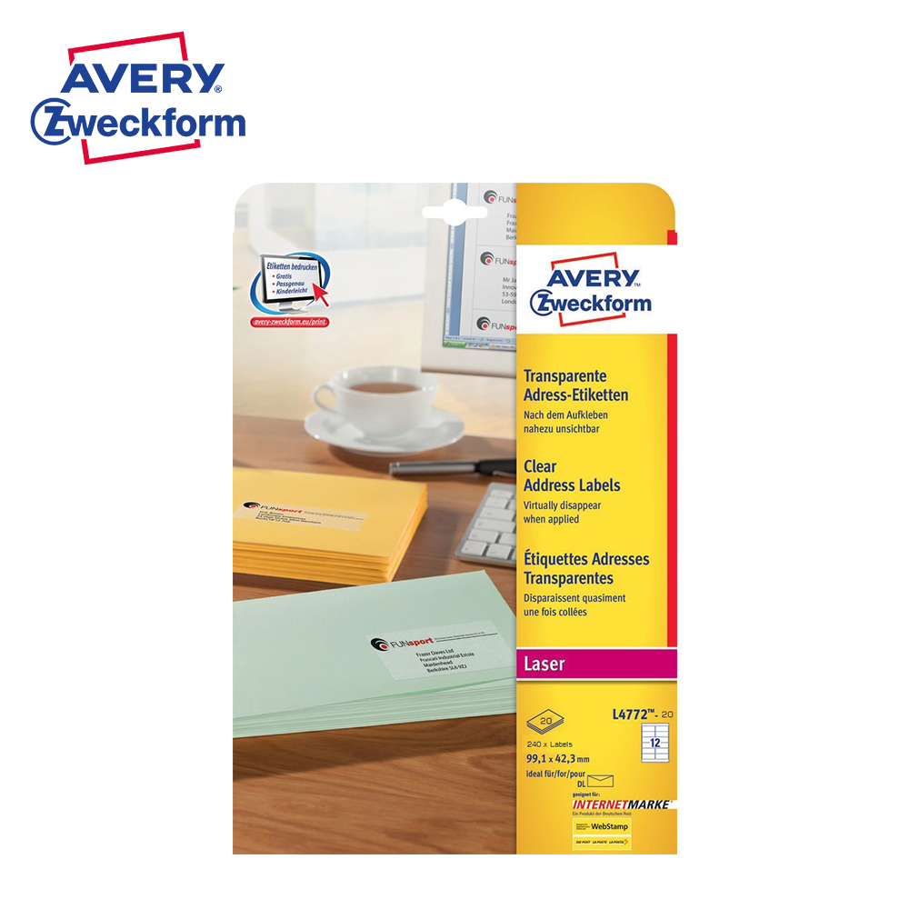 Avery 艾利詩藝寶寶透明(磨砂)鐳射標籤