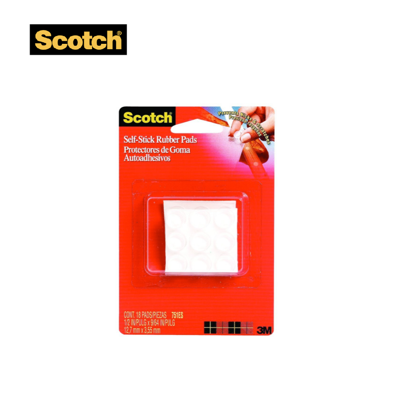 Scotch Self-Stick Rubber Pads Clear 思高牌透明膠貼粒
