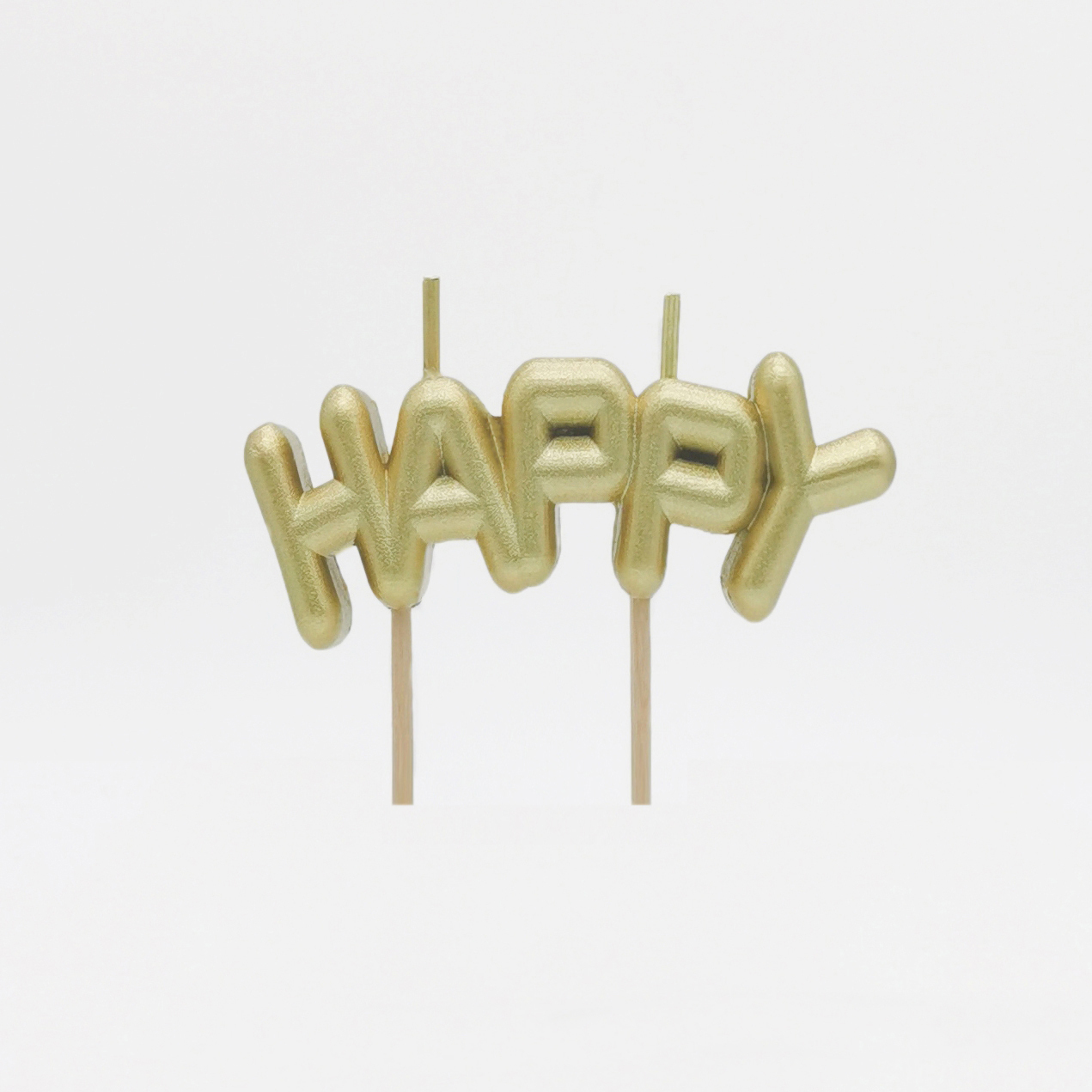 Golden HAPPY candle