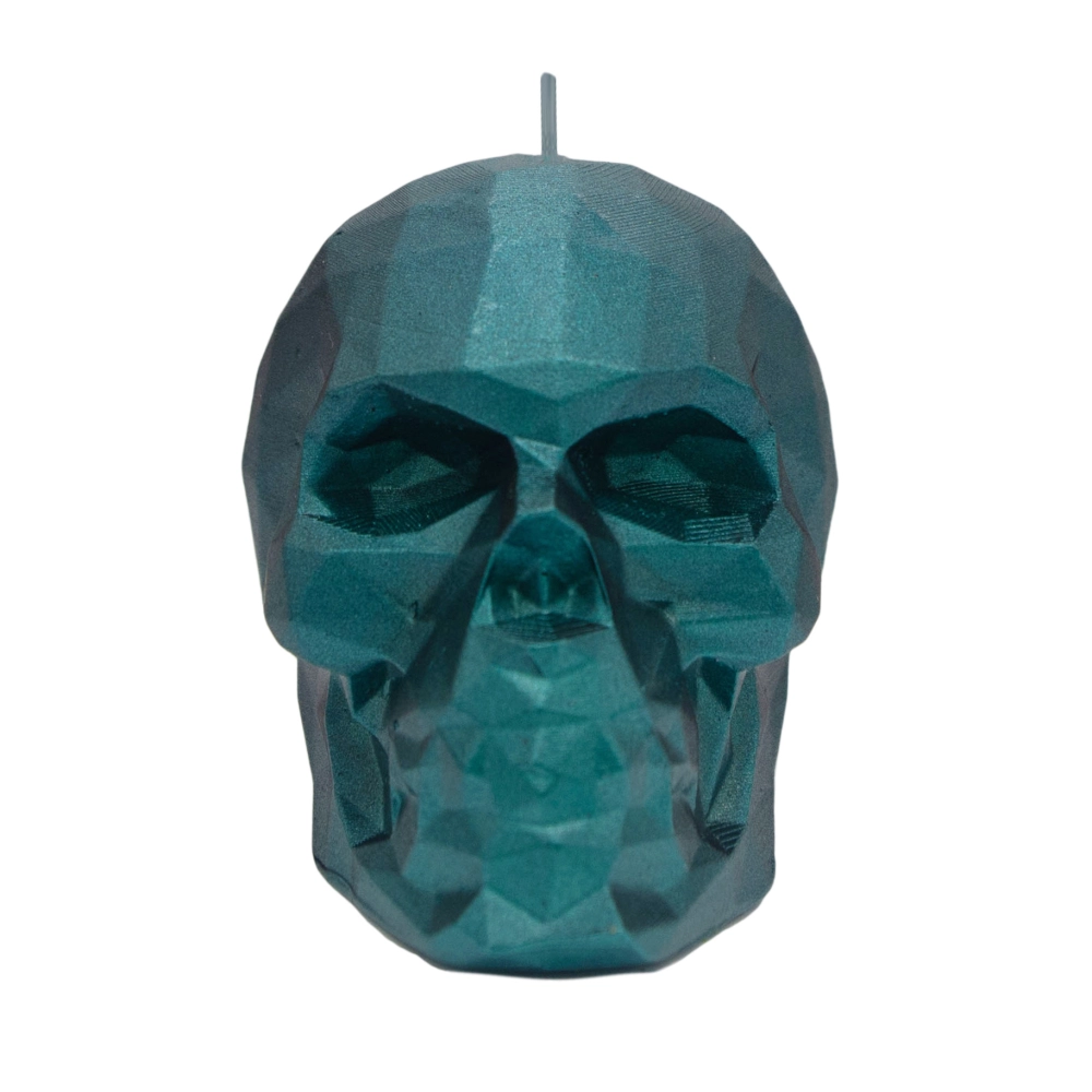 Alternative product image of the Halloween glitter multicolor skull candle