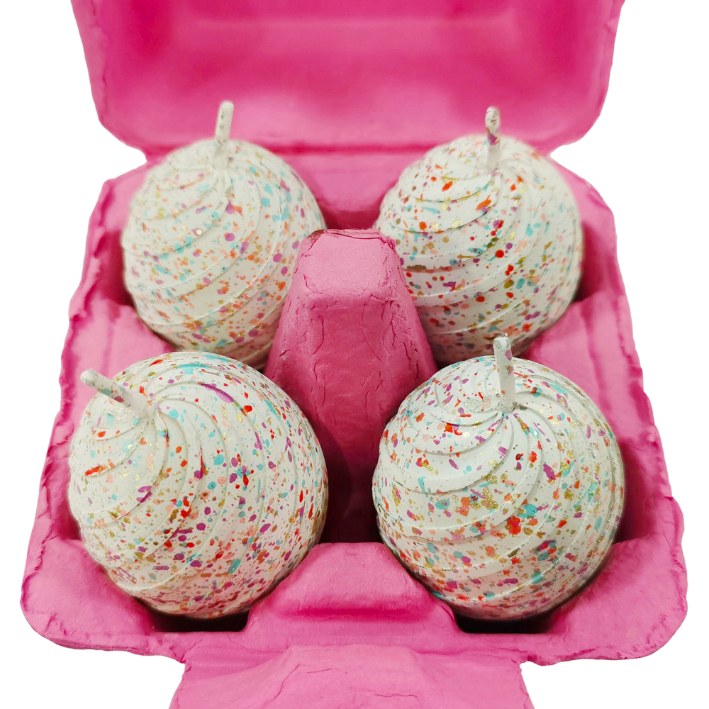 Grooved & Glittered Easter Eggs (Off-White single color)