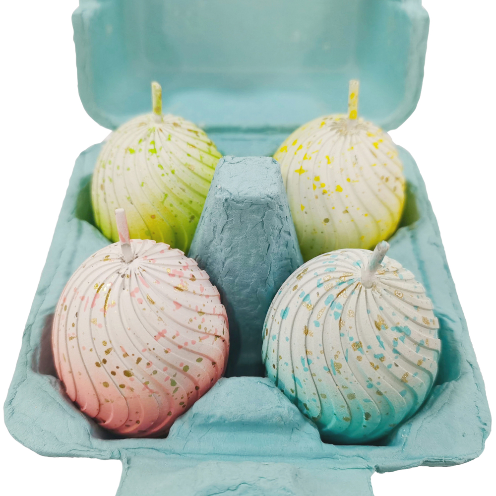 Grooved & Glittered Easter Eggs (Gradient)