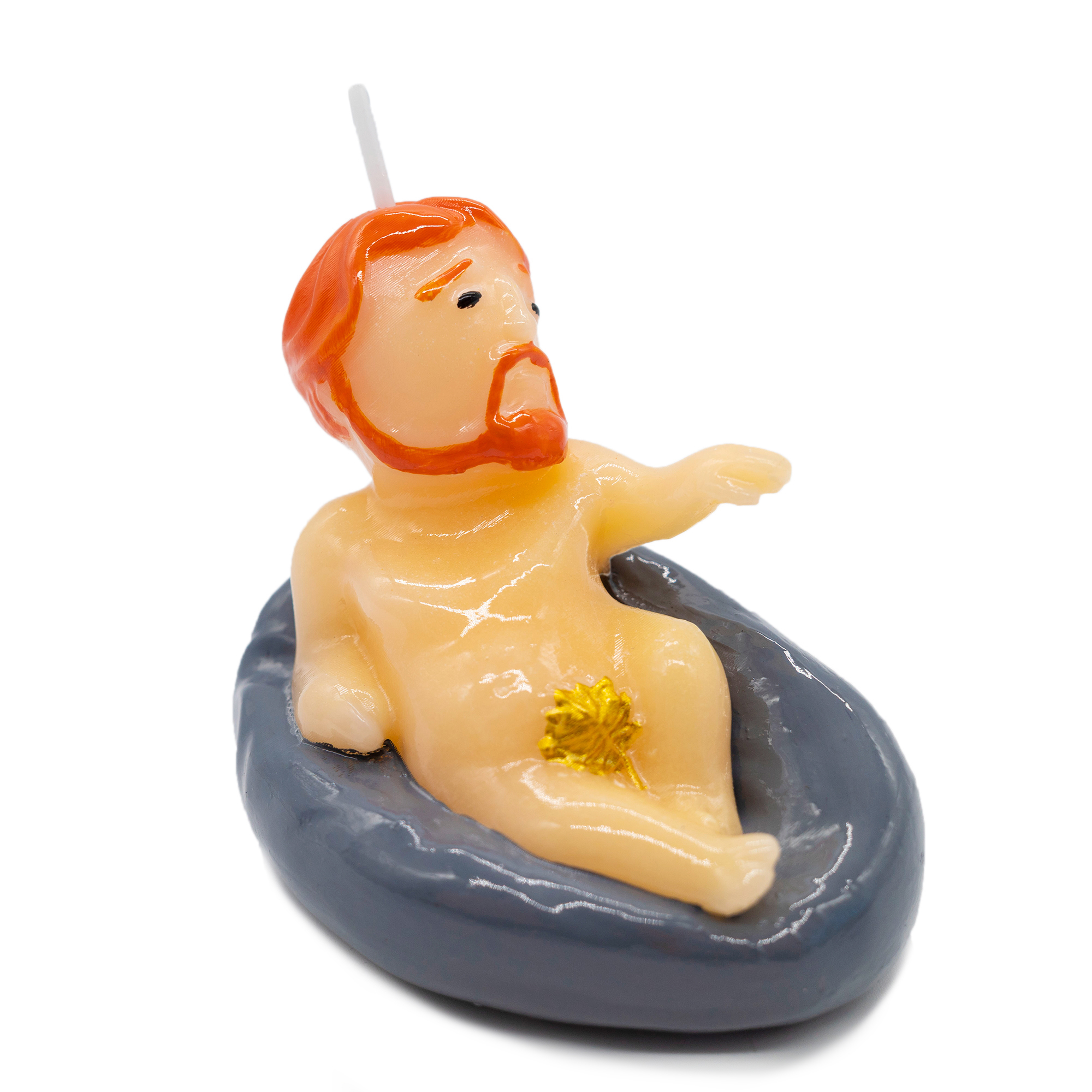 Bearded Jesus Candle_half side view