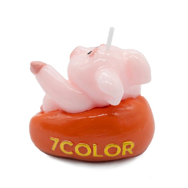 Funny Pink Piggy Candle_back view