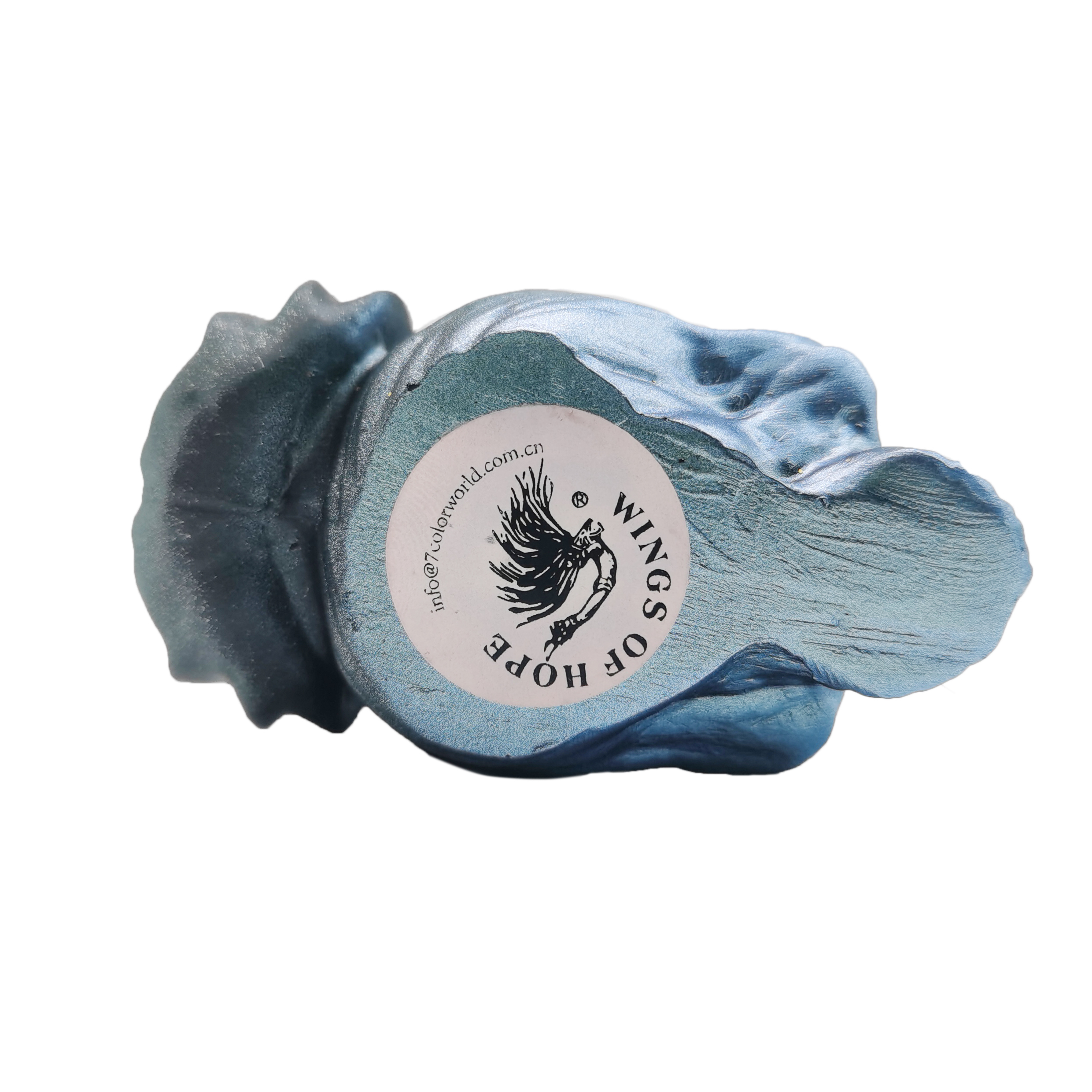 glitter crow skull blue bottom