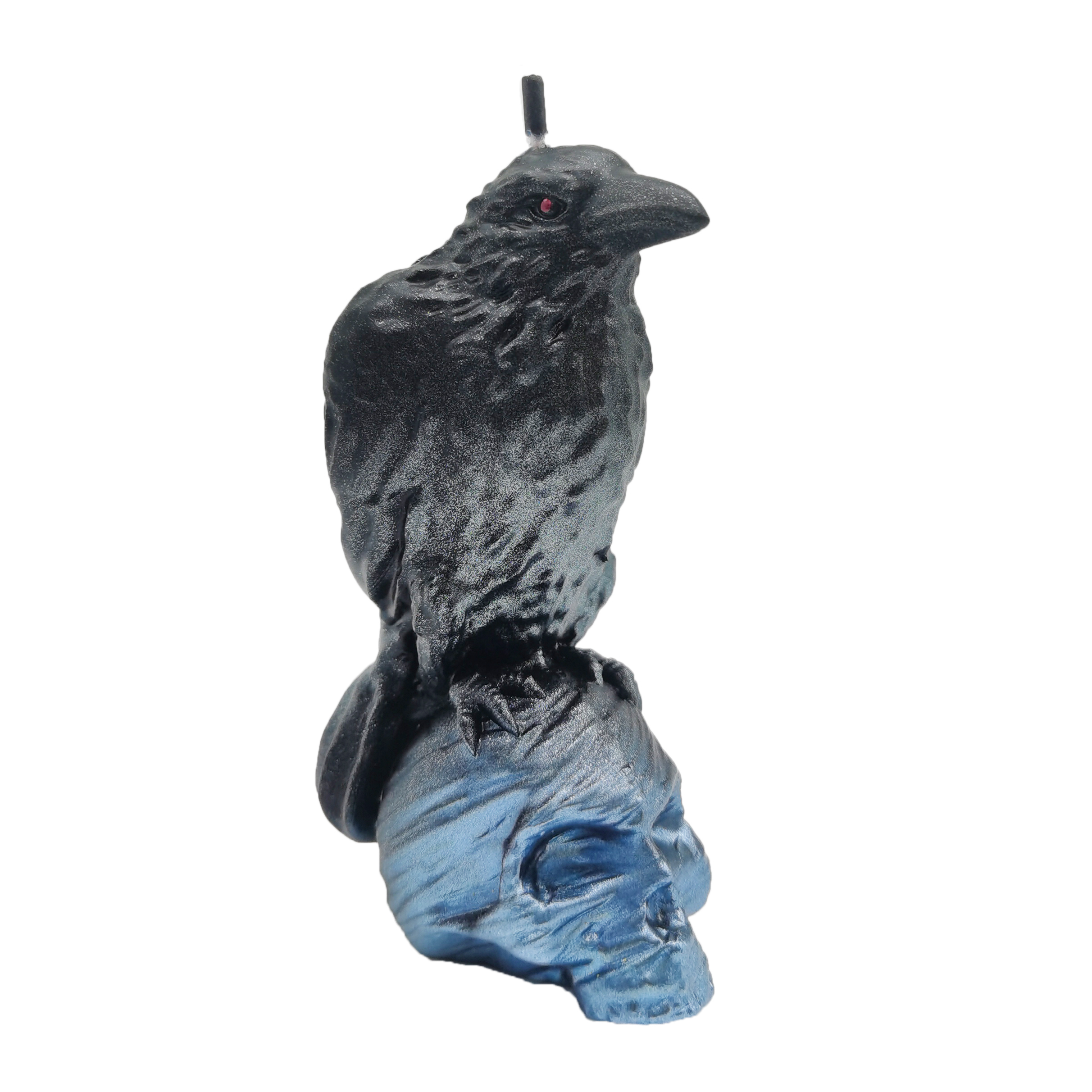 glitter crow skull blue rightside