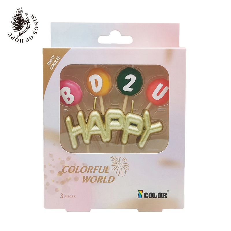 GOLDEN HAPPY Bday Candle Set
