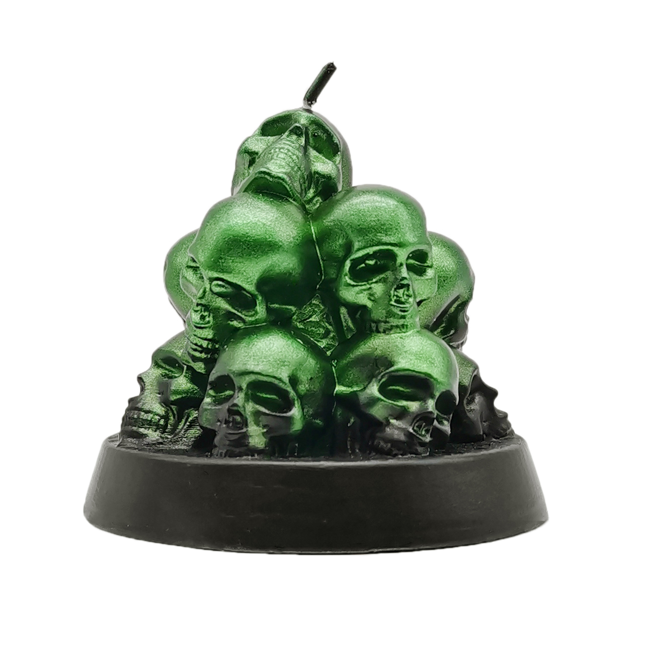 Green Glittered Skulls With Base_Sideview1