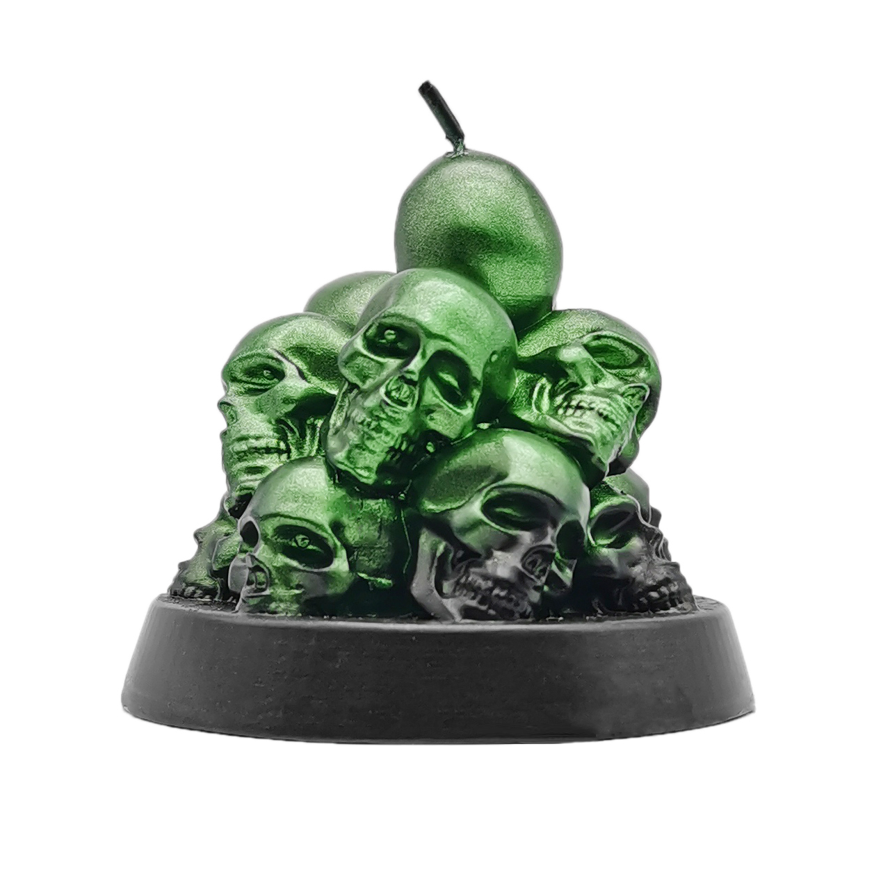 Green Glittered Skulls With Base_Sideview3