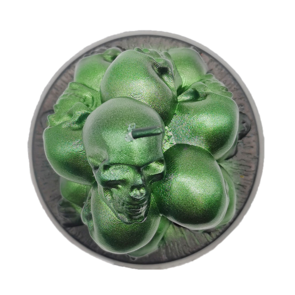 Green Glittered Skulls With Base_Topview