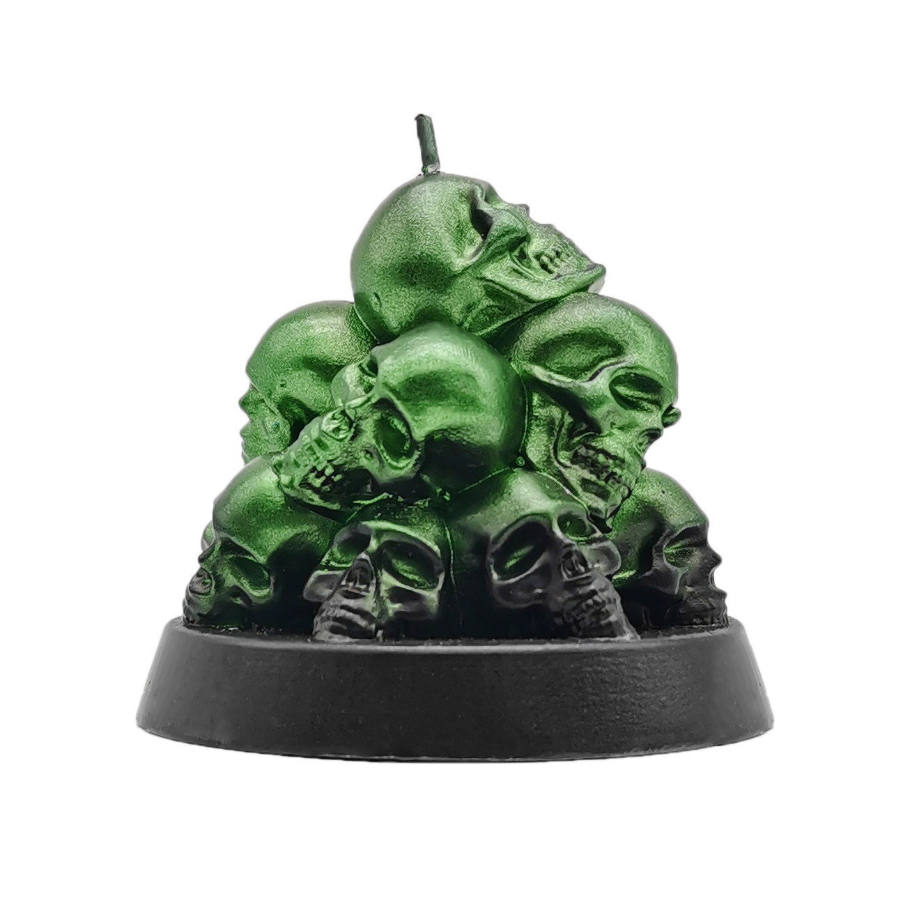 Green Glittered Skulls With Base_Sideview4
